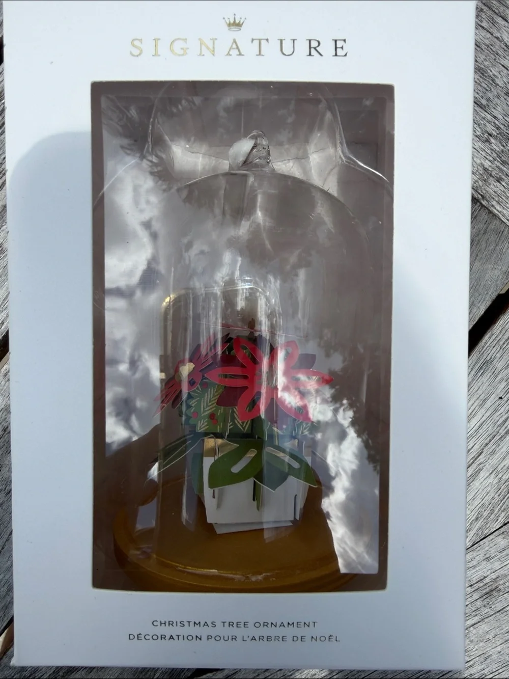 Hallmark Signature Holiday Green Gold and Pink Ornaments (Set of 2)